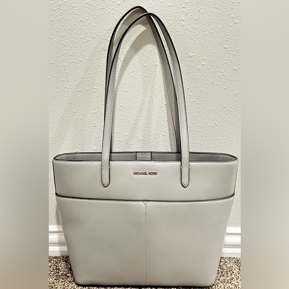 Michael Kors Light Gray Leather Shoulder Bag- NWT
